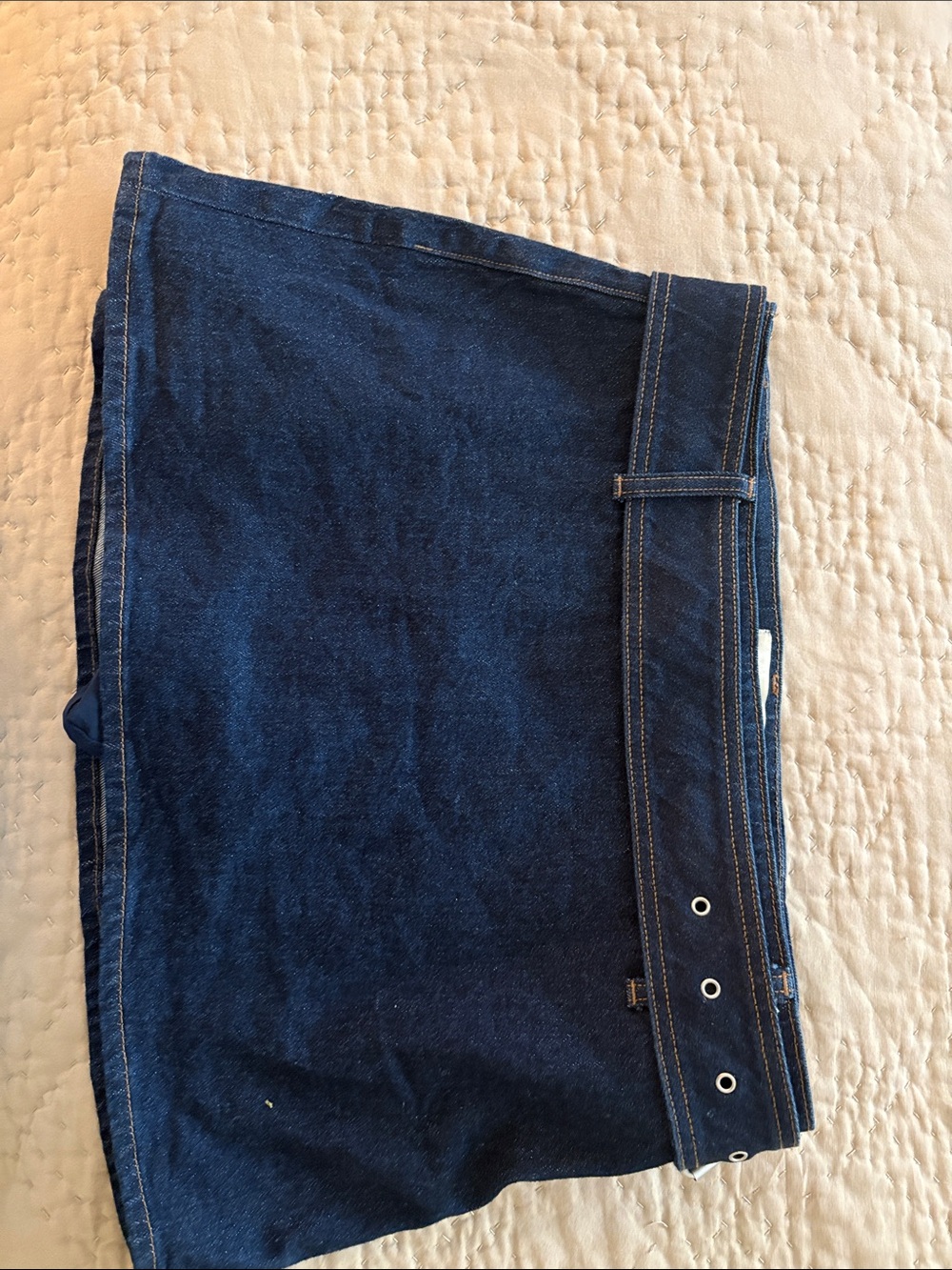Abercrombie & Fitch Dark Blue Denim Skirt with Belt Details